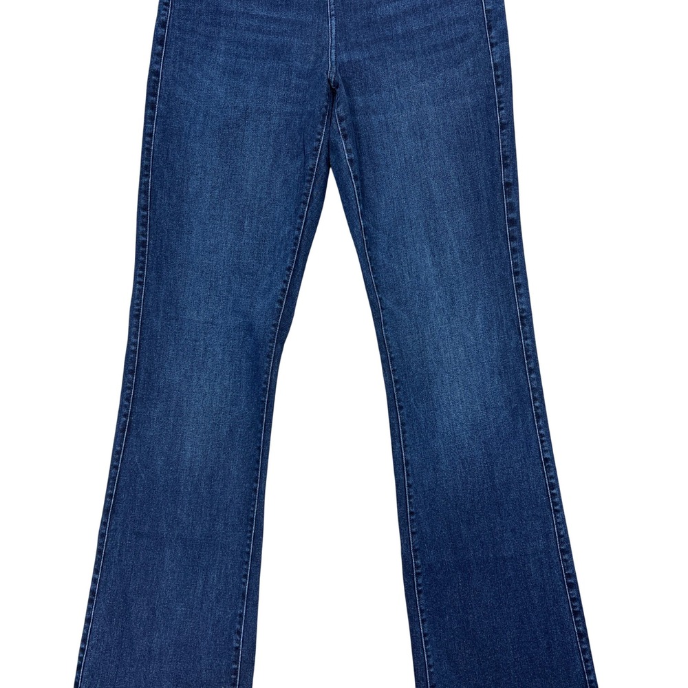 American Eagle Pull-On Flare Jeans Medium Long Dark Wash Flare High Rise Stretch - Picture 5 of 11